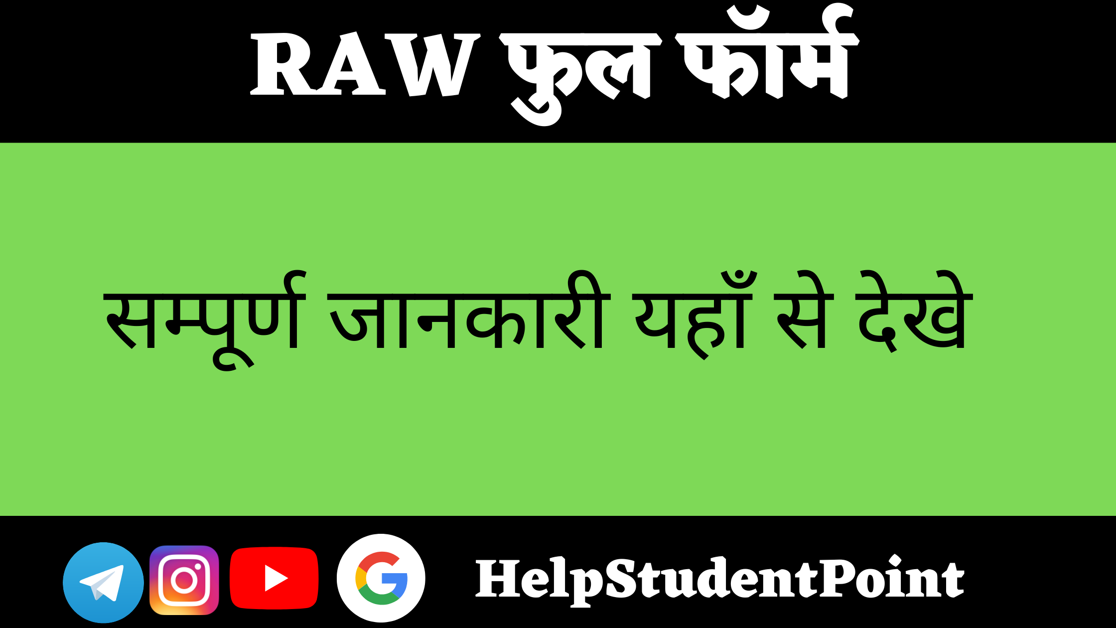 RAW Full Form In Hindi