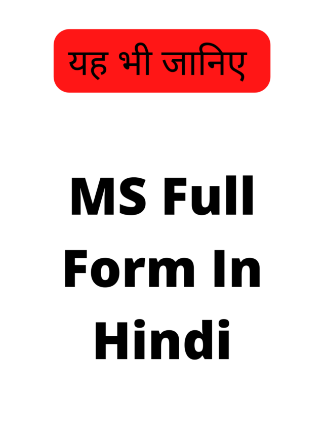 MS Full Form In Hindi